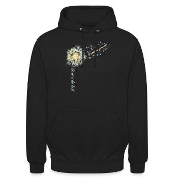 Pusteblumen gegen rechts - Unisex Hoodie - Schwarz - Vorne - Alina (178cm) & Michal (187cm)