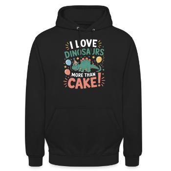 Dinosaur Party Decorations - Unisex Hoodie - black - Front - Alina (178cm) & Michal (187cm)