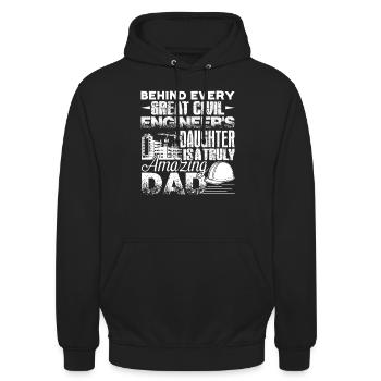 Civil Engineer Civil Engineer Dad - Unisex Hoodie - black - Front - Alina (178cm) & Michal (187cm)
