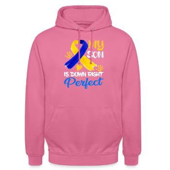 Down -Syndrombewusstsein - Unisex Hoodie - Pink - Vorne - Alina (178cm) & Michal (187cm)