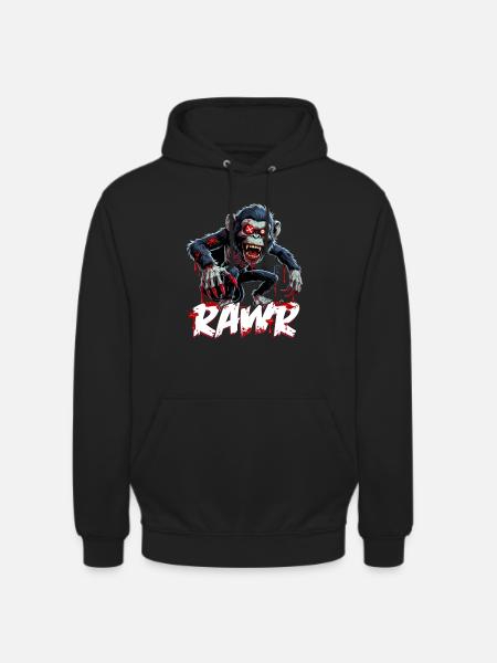 Gruseliger Zombie Affe Schimpanse - Unisex Hoodie - Schwarz