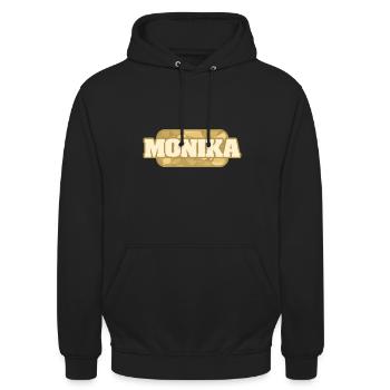 Cadeau pour Monika - Sweat-shirt à capuche unisexe - noir - Devant - Alina (178cm) & Michal (187cm)