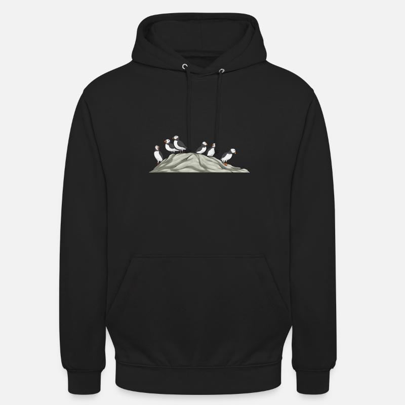 Macareux, Macareux, Starpin, Lunde - Sweat-shirt à capuche unisexe - noir