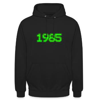 Computer 1985 - Unisex Hoodie - Schwarz - Vorne - Alina (178cm) & Michal (187cm)