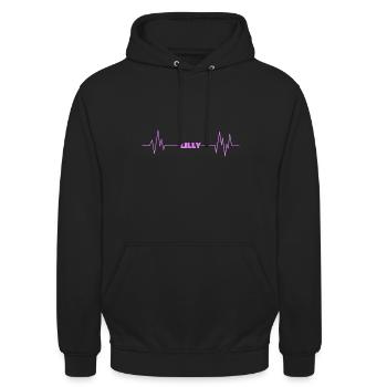 Vorname Lilly - Unisex Hoodie - Schwarz - Vorne - Alina (178cm) & Michal (187cm)
