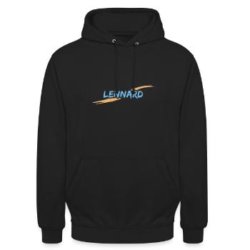 Geschenk für Lennard - Unisex Hoodie - Schwarz - Vorne - Alina (178cm) & Michal (187cm)