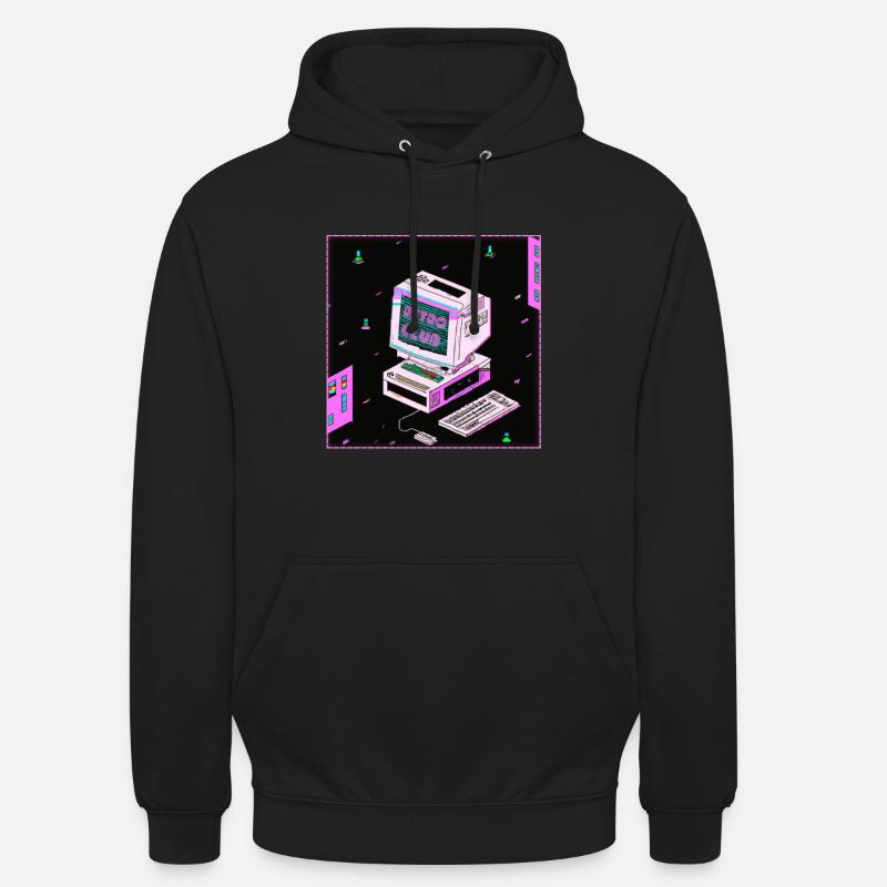 Retro computer from the 90s - Unisex Hoodie - black