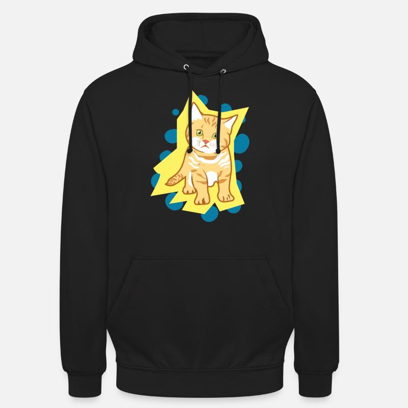 Doux chat triste bébé - Sweat-shirt à capuche unisexe - noir