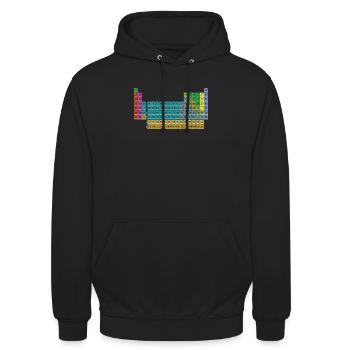 Nerd Geek Periodic Table of Elements - Unisex Hoodie - Schwarz - Vorne - Alina (178cm) & Michal (187cm)