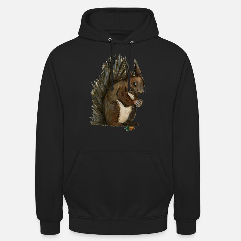 squirrel squirrel eichhörnchen esquilo hazelnut - Unisex Hoodie - black