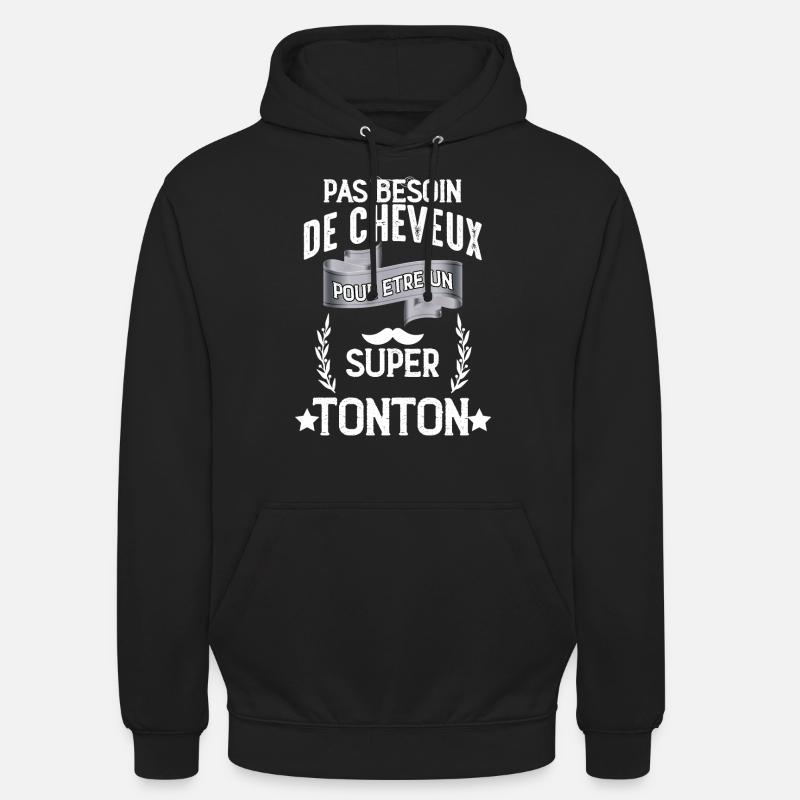 Super tonton Chauve - Sweat-shirt à capuche unisexe - noir