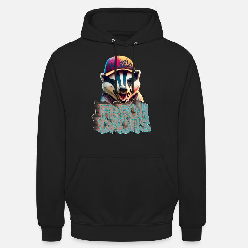 Frechdachs- Frecher Dachs Graffiti Style - Unisex Hoodie - Schwarz