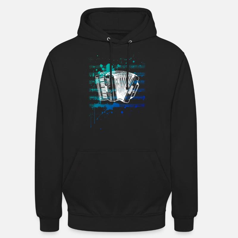 Accordéon - Sweat-shirt à capuche unisexe - noir