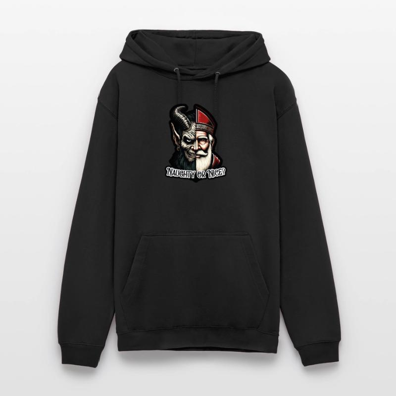 "Frecher oder netter Weihnachtsmann mit zwei Gesichtern VS Krampus Unisex Hoodie