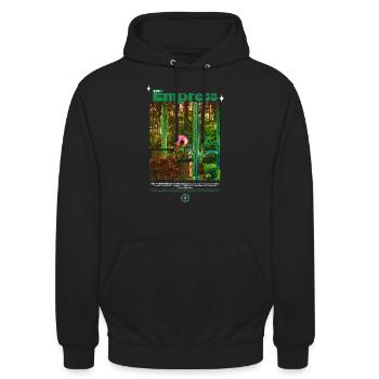 Divine goddess "EMPRESS" graphic design - Unisex Hoodie - black - Front - Alina (178cm) & Michal (187cm)