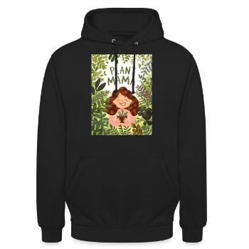 plant mama eco friendly - Unisex Hoodie - black - Front - Alina (178cm) & Michal (187cm)