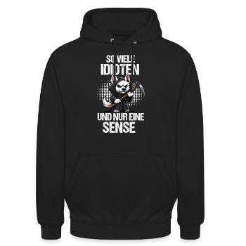 So Viele Idionte Weißer Schäferhund Schäferhunde - Unisex Hoodie - Schwarz - Vorne - Alina (178cm) & Michal (187cm)