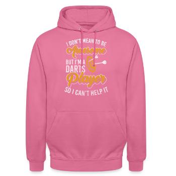 Dartspieler Scheibe Spieler Männer - Unisex Hoodie - Pink - Vorne - Alina (178cm) & Michal (187cm)