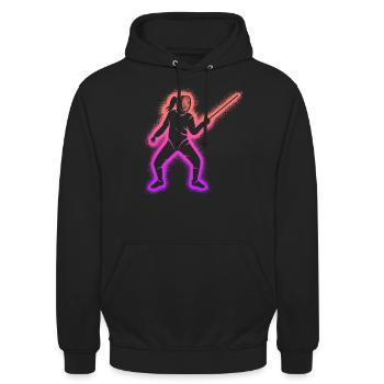 Fechter Fecht Fechtkunst Kinder Damen Fechten - Unisex Hoodie - Schwarz - Vorne - Alina (178cm) & Michal (187cm)