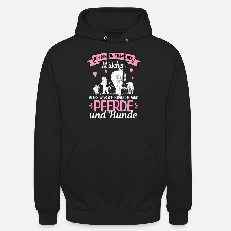 Filles simples chevaux - Sweat-shirt à capuche unisexe - noir