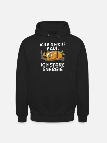 Sloth Saving Energy - Unisex Hoodie - black