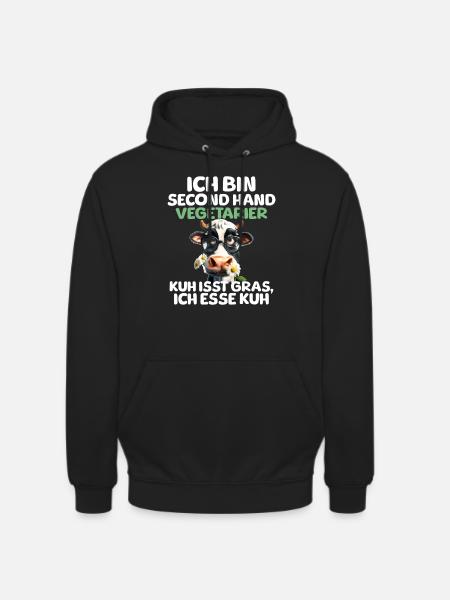 Second Hand Vegetarier - Unisex Hoodie - Schwarz