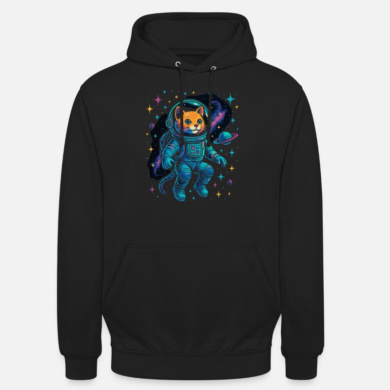 Chat de l’espace - Chat astronaute - Sweat-shirt à capuche unisexe - noir