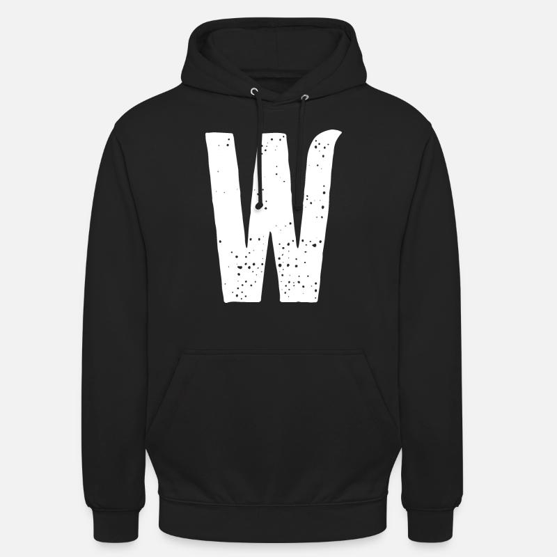 W-Buchstabe - Unisex Hoodie - Schwarz