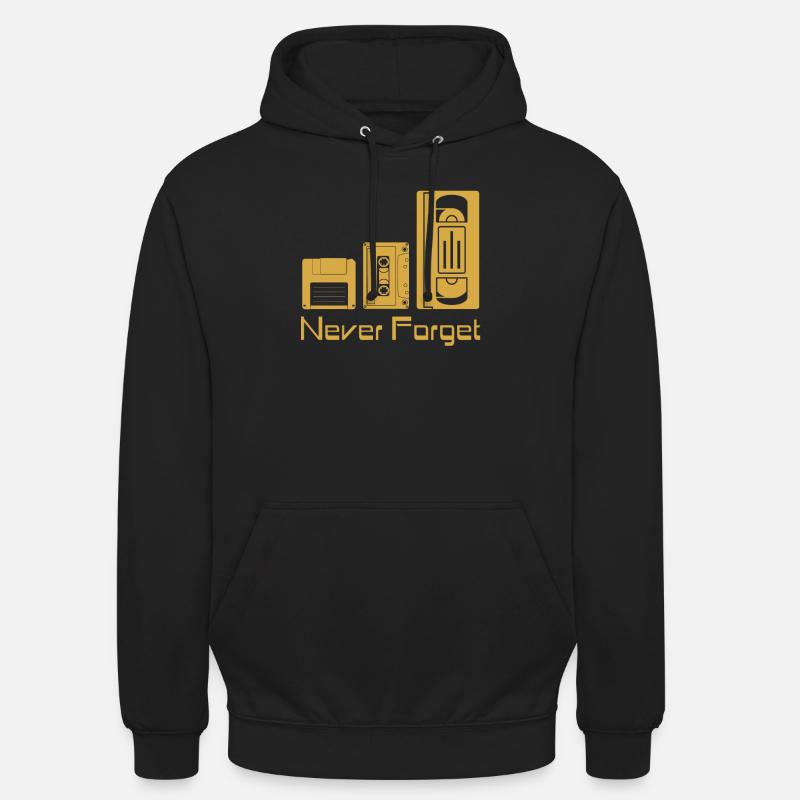 Never Forget Datenträger VHS Floppy Disc Kassette - Unisex Hoodie - Schwarz