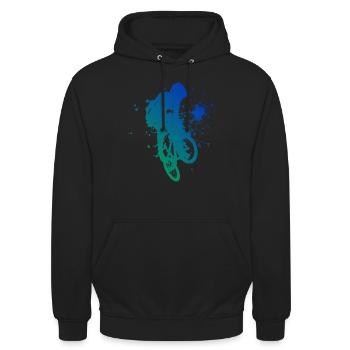 cyclisme BMX vélo femmes bmx hommes bmx garçons - Sweat-shirt à capuche unisexe - noir - Devant - Alina (178cm) & Michal (187cm)