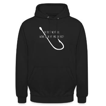 angeln - Unisex Hoodie - Schwarz - Vorne - Alina (178cm) & Michal (187cm)