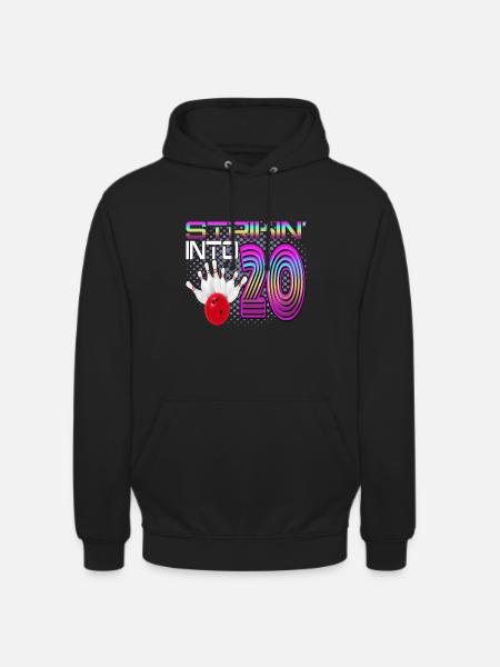 Striking Into 20 Bowling Bowler 20th Birthday - Unisex Hoodie - black