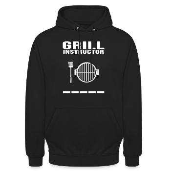 Grilling Grillmaster Grilling BBQ Viande Charbon de bois - Sweat-shirt à capuche unisexe - noir - Devant - Alina (178cm) & Michal (187cm)