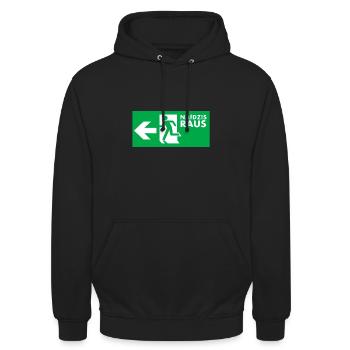 NAfDZIS Raus - Unisex Hoodie - Schwarz - Vorne - Alina (178cm) & Michal (187cm)
