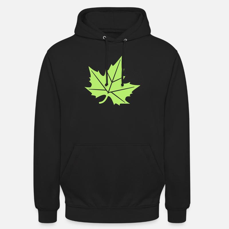 Conception de feuille de platane - Sweat-shirt à capuche unisexe - noir