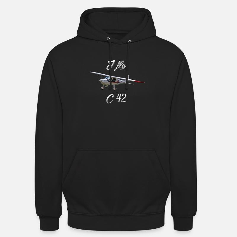I fly c42 microlight pilot pilot - Unisex Hoodie - black