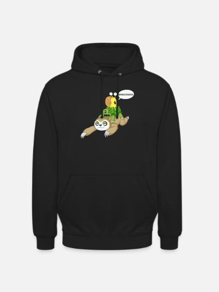 sloth snail and turtle - Unisex Hoodie - black