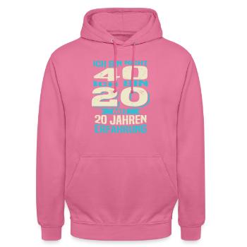Geburtstag 40 Jahre - Unisex Hoodie - Pink - Vorne - Alina (178cm) & Michal (187cm)