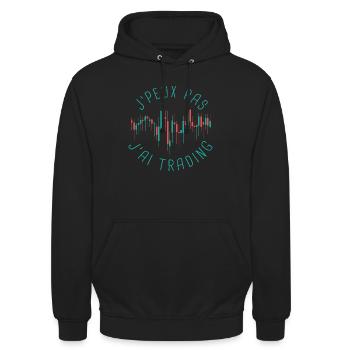 J'peux pas trading - Sweat-shirt à capuche unisexe - noir - Devant - Alina (178cm) & Michal (187cm)