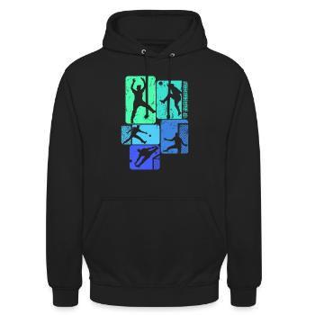 Handball Torwart Handballer Jungen Kinder - Unisex Hoodie - Schwarz - Vorne - Alina (178cm) & Michal (187cm)