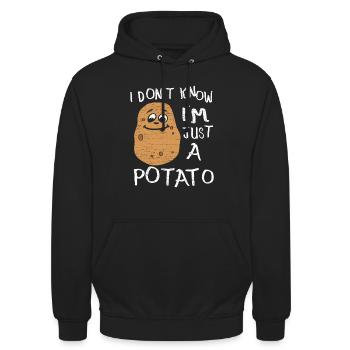 Kartoffeln Gemüse Geschenk - Unisex Hoodie - Schwarz - Vorne - Alina (178cm) & Michal (187cm)