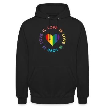 Love is Love - Unisex Hoodie - black - Front - Alina (178cm) & Michal (187cm)
