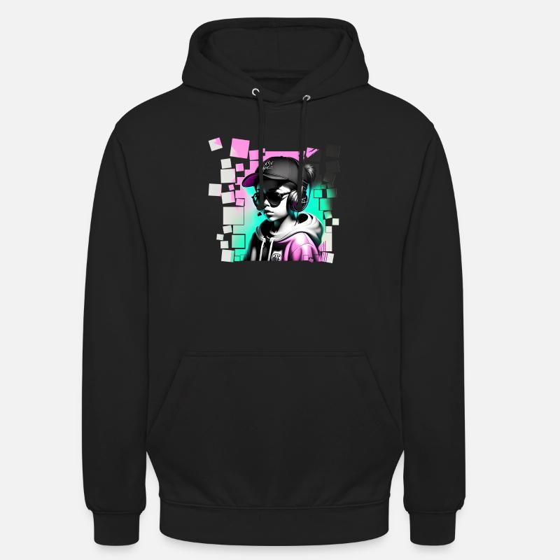 Fille - Sweat-shirt à capuche unisexe - noir