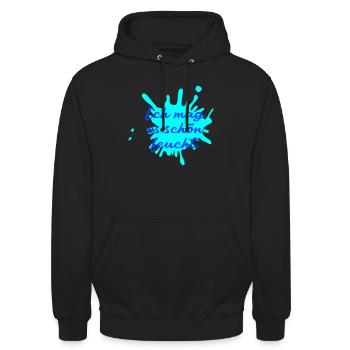 ich mag es schön feucht - Unisex Hoodie - Schwarz - Vorne - Alina (178cm) & Michal (187cm)