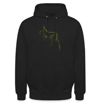 grüne blitze - Unisex Hoodie - Schwarz - Vorne - Alina (178cm) & Michal (187cm)