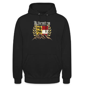 Carinthia Austria Flag Coat of Arms Lion - Unisex Hoodie - black - Front - Alina (178cm) & Michal (187cm)