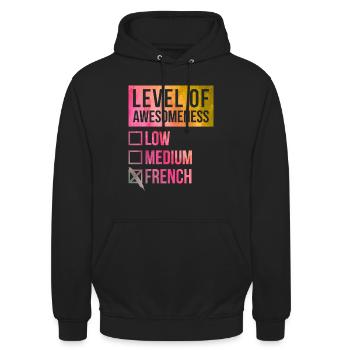 French - Unisex Hoodie - black - Front - Alina (178cm) & Michal (187cm)