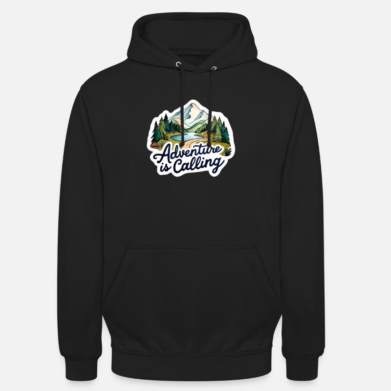 Adventure Is Calling Illustration Design - Unisex Hoodie - Schwarz