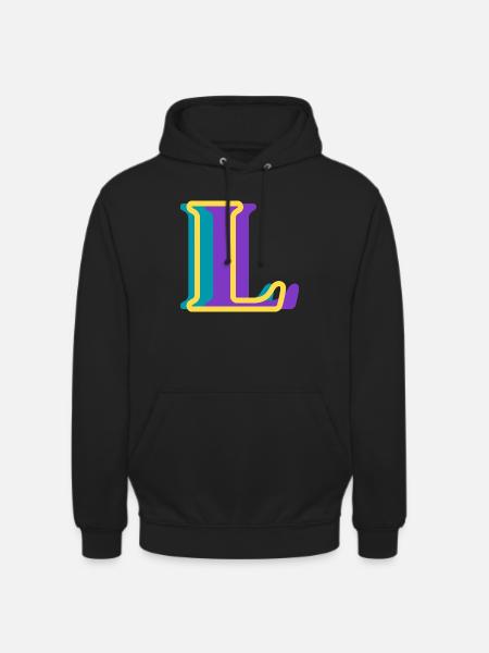 Mehrfarbiger Buchstabe l - Unisex Hoodie - Schwarz