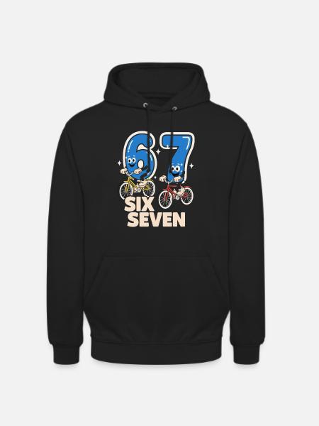 67 Six Seven meme-cykling - Italiensk Lyst - Hættetrøje unisex - sort